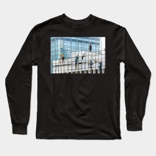 Bamboo Balancing - Hong Kong - Urban Artwork Long Sleeve T-Shirt